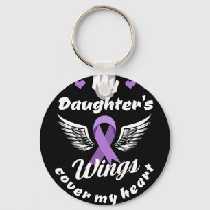 My Daughter's Wings Cover My Heart Overdose Awaren Keychain