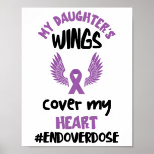 My Daughter's Wings Purple Ribbon Overdose Awarene Poster