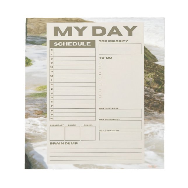 my day / daily notepad (Front)