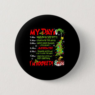My Day I'm Booked Santa Christmas Xmas Snow Pajama 2 Inch Round Button