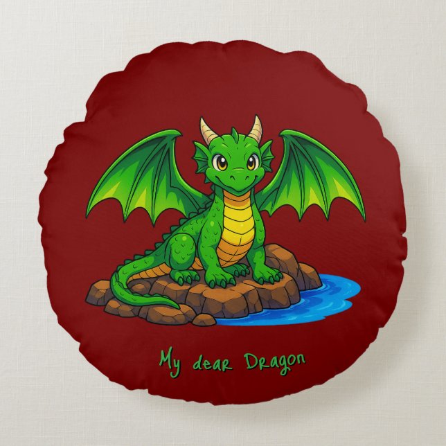 My dear Dragon Round Pillow (Front)
