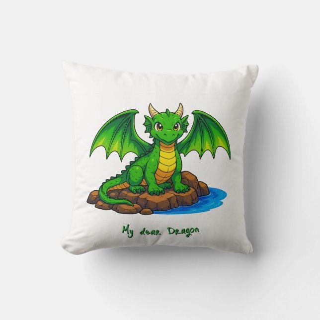 My dear Dragon Throw Pillow (Front)