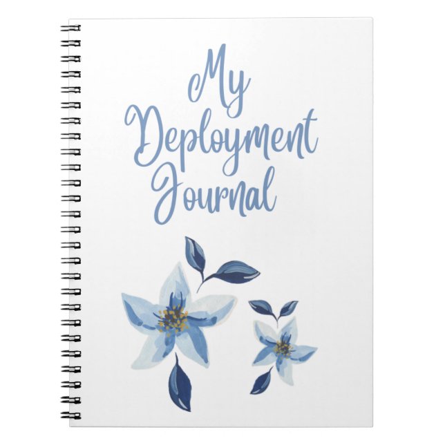 My Deployment Journal With Blue Flowers (Front)