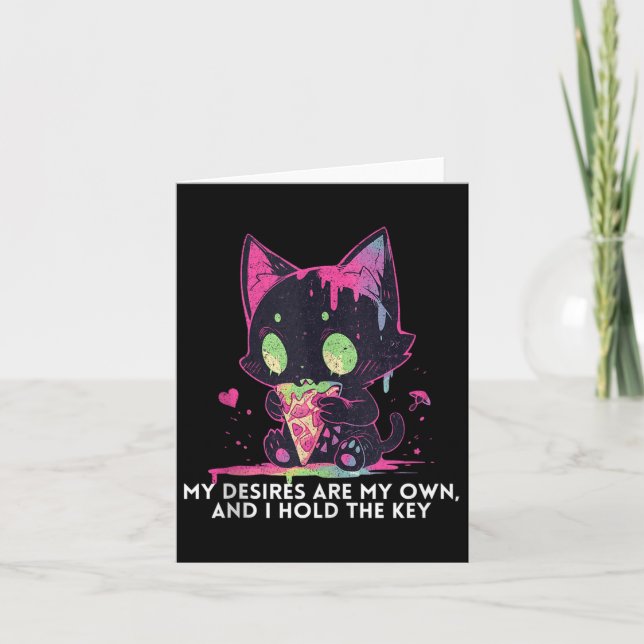 My Desires Are My Own And I Hold The Key Stoic Cat Card (Front)