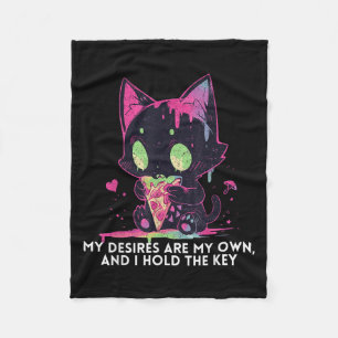 My Desires Are My Own And I Hold The Key Stoic Cat Fleece Blanket