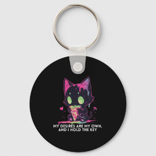 My Desires Are My Own And I Hold The Key Stoic Cat Keychain