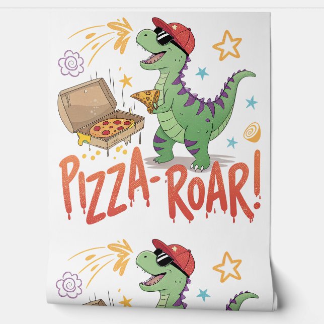 my dinasour eat pizza for food lover wallpaper (Unrolling)