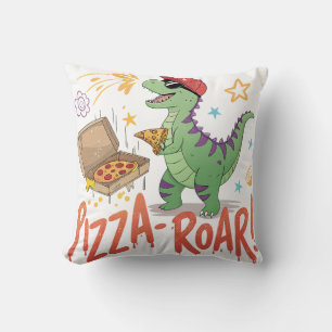My dinasour eat pizza for me throw pillow