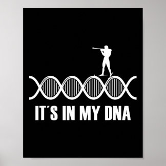 My Dna Biathlon Fingerprint Skiing Slogan Shooting Poster