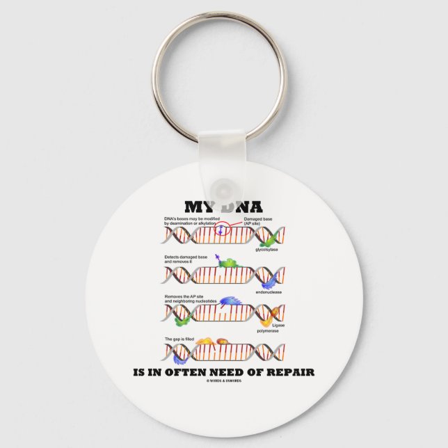 My DNA Is In Often Need Of Repair (DNA Humour) Keychain (Front)