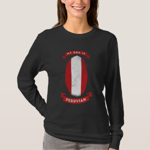 My Dna Is Peruvian Peru Flag Fingerprint Nation Co T-Shirt