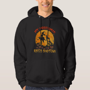 My Doberman Rides Shotgun Halloween Funny Dog Love Hoodie