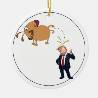 My Dog And The Pres Ceramic Ornament