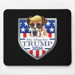 My Dog For Trump Boxer W Gles Men Women  Mouse Pad