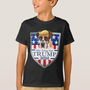 My Dog For Trump Boxer W Gles Men Women T-Shirt