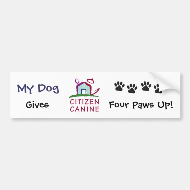 [My Dog] Gives CC 4 Paws Up! Bumper Sticker (Front)