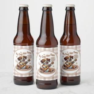 My Dog Has Fleas Ukulele Tuning Song Beer Bottle Label