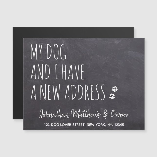 My Dog & I We Have Moved New Address Announcement (Front/Back)