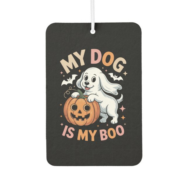 My Dog is My Boo Funny Halloween Air Freshener (Front)
