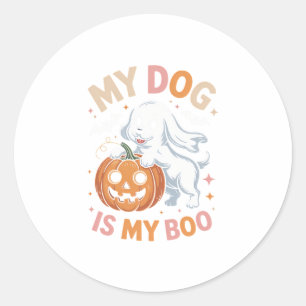 My Dog is My Boo Funny Halloween Classic Round Sticker