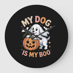 My Dog is My Boo Funny Halloween Large Clock