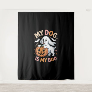 My Dog is My Boo Funny Halloween Tapestry
