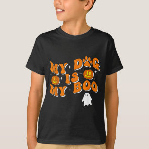 My Dog Is My Boo Groovy Ghost Dog Halloween Funny T-Shirt
