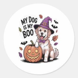 My Dog is My Boo Halloween Classic Round Sticker