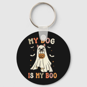 My Dog Is My Boo Halloween Ghost Dog Spooky Keychain