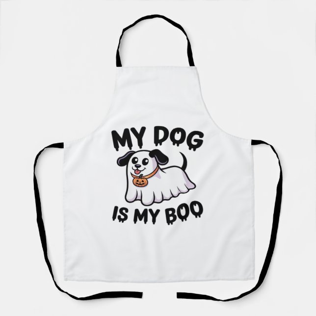 My Dog Is My Boo Shirt – Funny Dog Lover Gift 2025 Apron (Front)