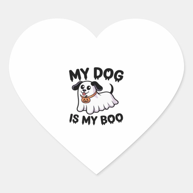 My Dog Is My Boo Shirt � Funny Dog Lover Gift 2025 Heart Sticker (Front)