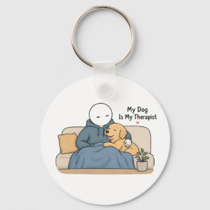 My Dog Is My Therapist Funny Dog Lover Meme Keychain