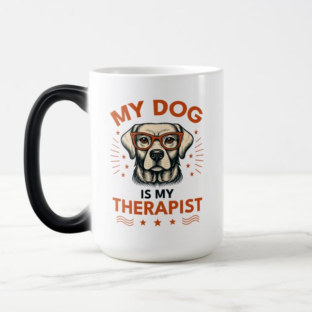 My dog is my therapist magic mug (Left)