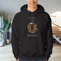 My dog is my therapist photo black
