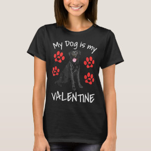 My Dog Is My Valentine Funny Black Lab Cute Dog Pa T-Shirt