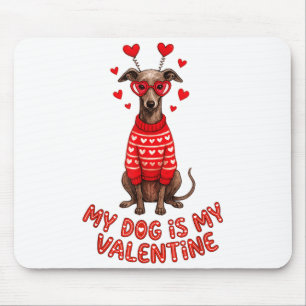 My Dog Is My Valentine Ghound Heart Gles Pet Lover Mouse Pad