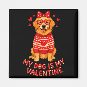 My Dog Is My Valentine Retriever Heart Gles Dog Mo Magnet