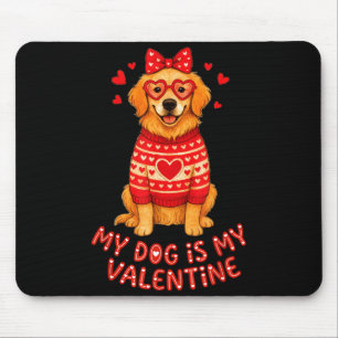 My Dog Is My Valentine Retriever Heart Gles Dog Mo Mouse Pad