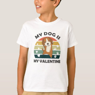 My Dog Is My Valentine Sweet Brown Beagle Love T-Shirt