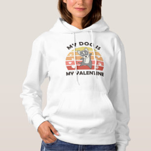 My Dog Is My Valentine Sweet Husky Heart Love Hoodie