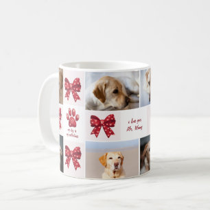 My Dog Is My Valentines Bow 4 Photos Coffee Mug