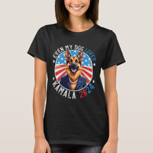My Dog Loves Kamala 2024 German Shepherd Lover Fun T-Shirt