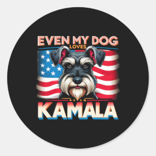 My Dog Loves Kamala Usa Flag Kamala Harris Dog Lov Classic Round Sticker