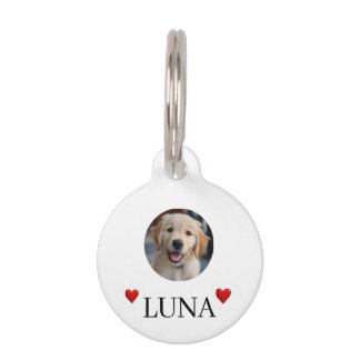 My Dog Personalized Photo & Name Round Pet Tag