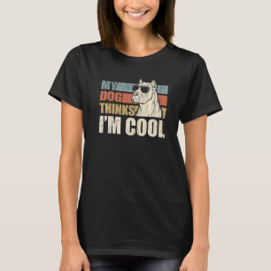My Dog Thinks I'm Cool Dogo Argentino  Retro Dad M T-Shirt