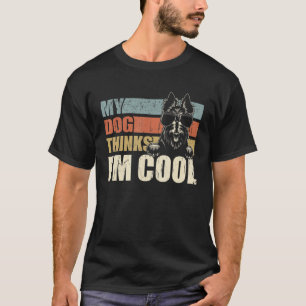 My Dog Thinks I'm Cool Scottish Terrier  Retro Dad T-Shirt