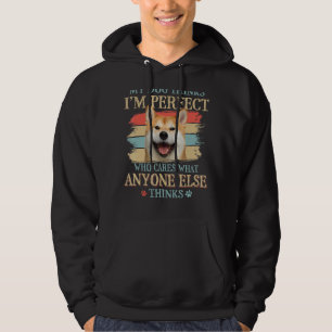 My Dog Thinks I'm Perfect Akita Retro Style Hoodie