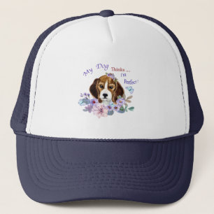 My Dog thinks I'm Perfect Dog Illustration    Trucker Hat