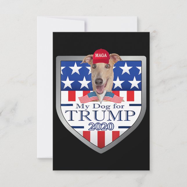 My Dog Trump 2020 Greyhound Wearing Glasses Invitation (Front)