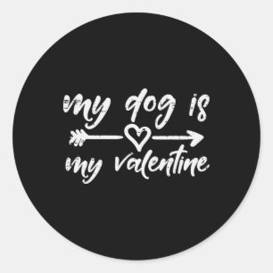 My Dog Valentine Funny Pet Owner Fur Mom Dad Men W Classic Round Sticker